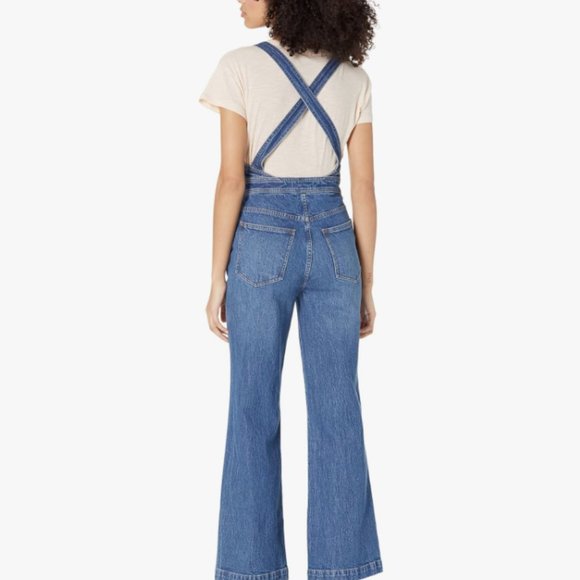 Madewell High Waist Loose Flare Overalls - Color: Dawes Wash - Size: 14 - Picture 2 of 9